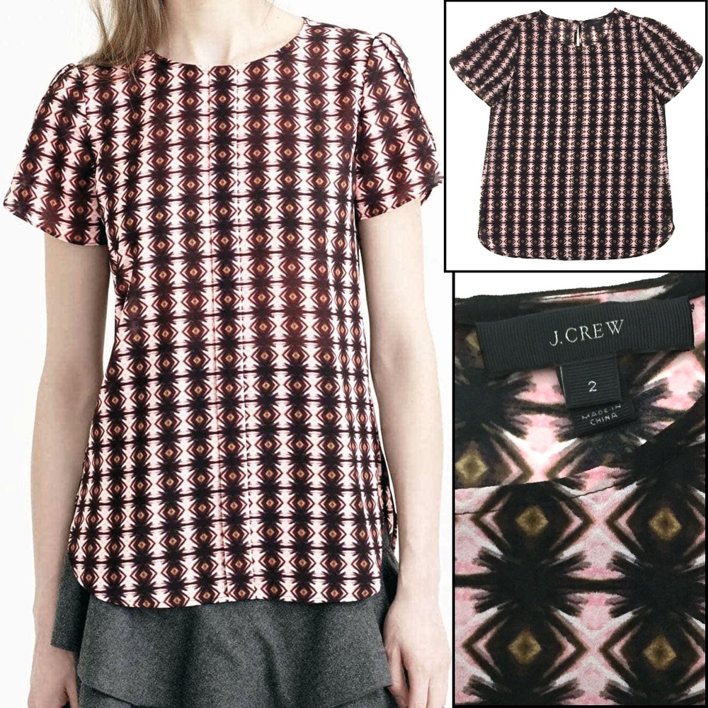 J Crew - Petal Sleeve Top in Shadow Diamond
